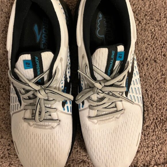 Brooks Adrenaline GTS 21 Running Shoes Mens White Blue Black - Picture 2 of 6